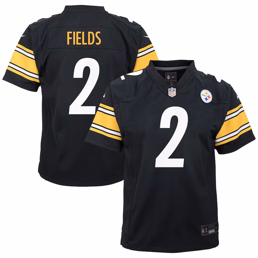 Youth Pittsburgh Steelers Justin Fields Nike Black Team Game Jersey