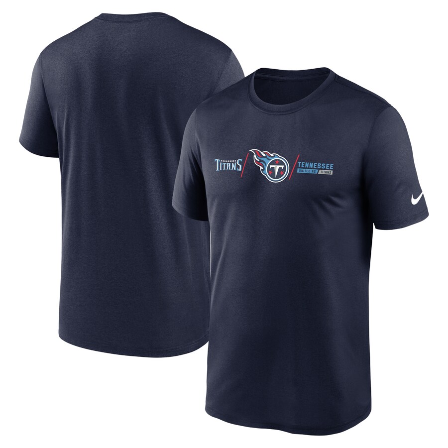 Men's Tennessee Titans Nike Navy Horizontal Lockup Legend Performance T-Shirt