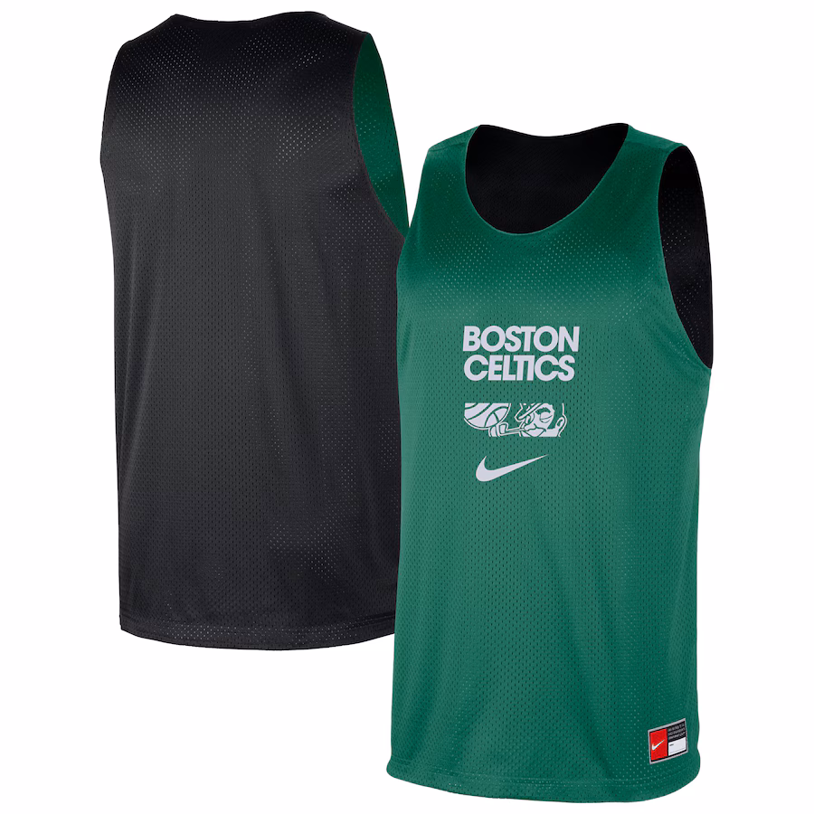 Men's Boston Celtics Nike Kelly Green/Black Courtside Reversible Mesh Practice Jersey