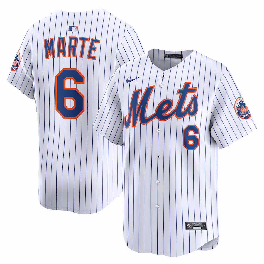 Men's New York Mets Starling Marte Nike White Alternate Limited Player Jersey