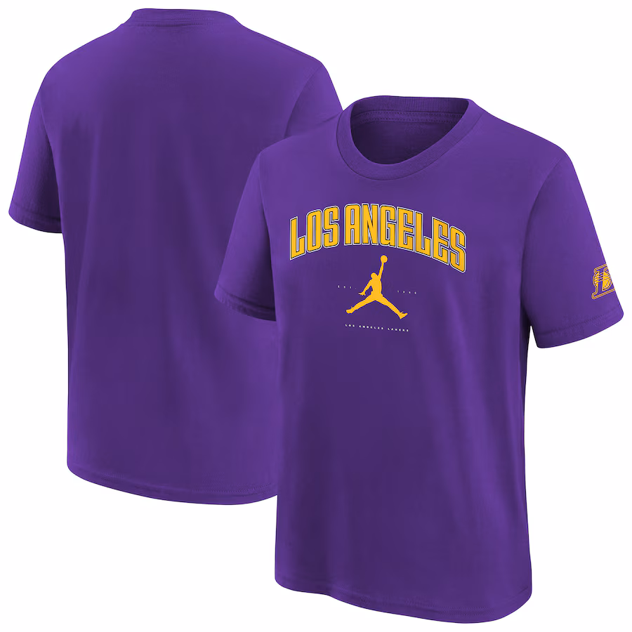 Youth Los Angeles Lakers Jordan Brand Purple Essential Cities T-Shirt