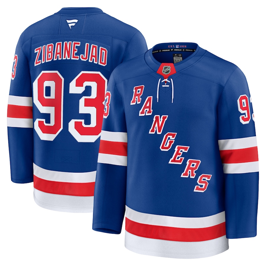 Men's New York Rangers Mika Zibanejad Fanatics Blue Home Premium Jersey