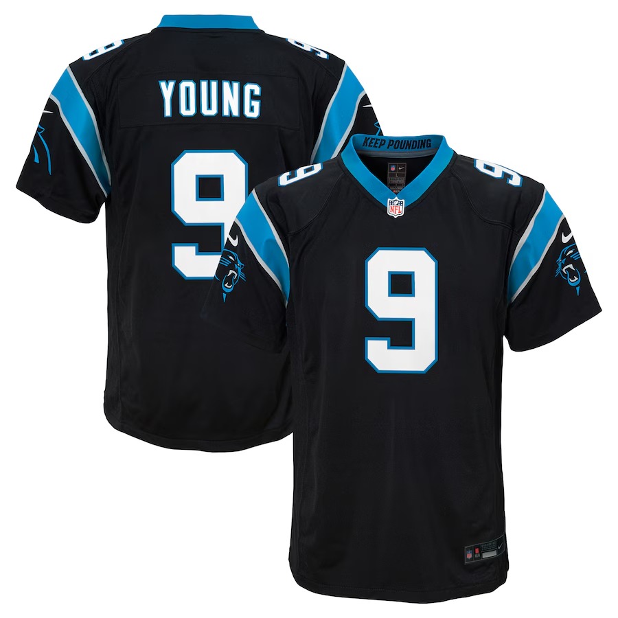 Youth Carolina Panthers Bryce Young Nike Black Game Jersey