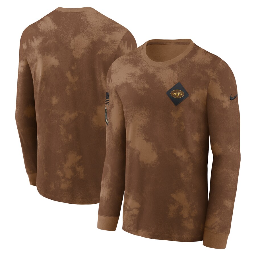 Men's New York Jets  Nike Brown Salute To Service Long Sleeve T-Shirt