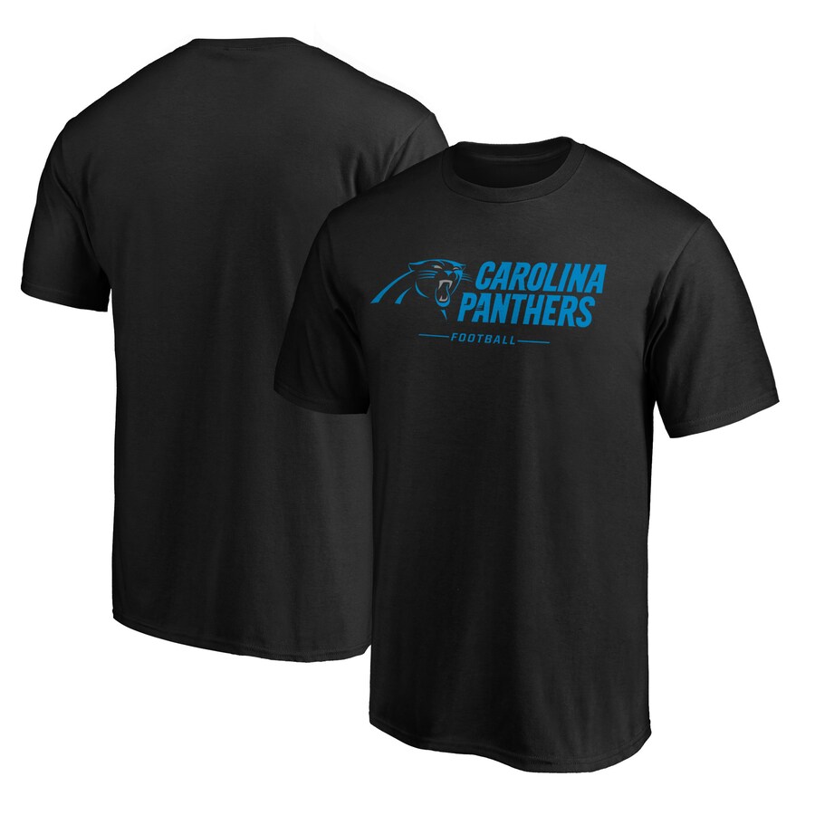 Men's Carolina Panthers  Black Team Lockup T-Shirt