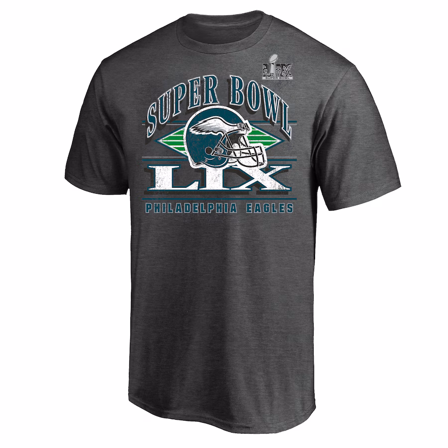 Men's Philadelphia Eagles  Fanatics Heather Gray Super Bowl LIX Big & Tall Our Pastime T-Shirt