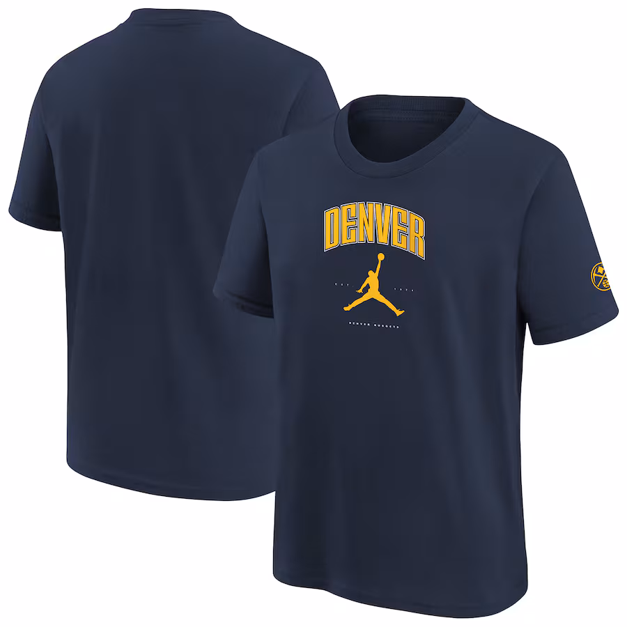 Youth Denver Nuggets Jordan Brand Navy Essential Cities T-Shirt