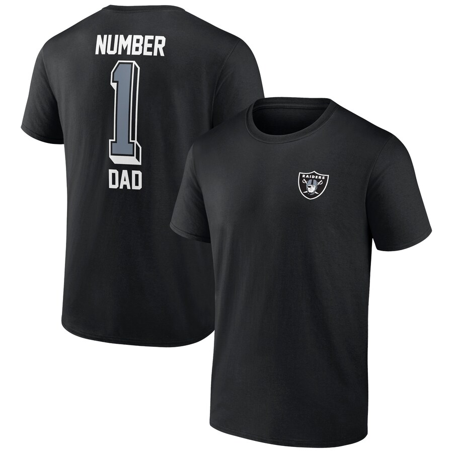 Men's Las Vegas Raiders Black Number One Dad T-Shirt