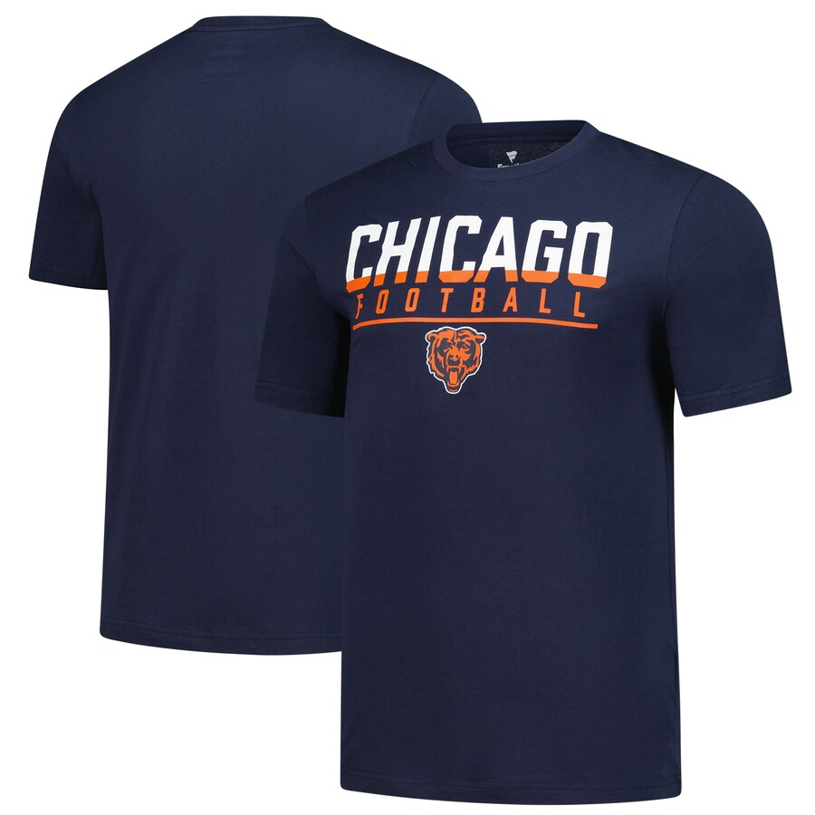 Men's Chicago Bears  Fanatics Navy Blocked T-Shirt