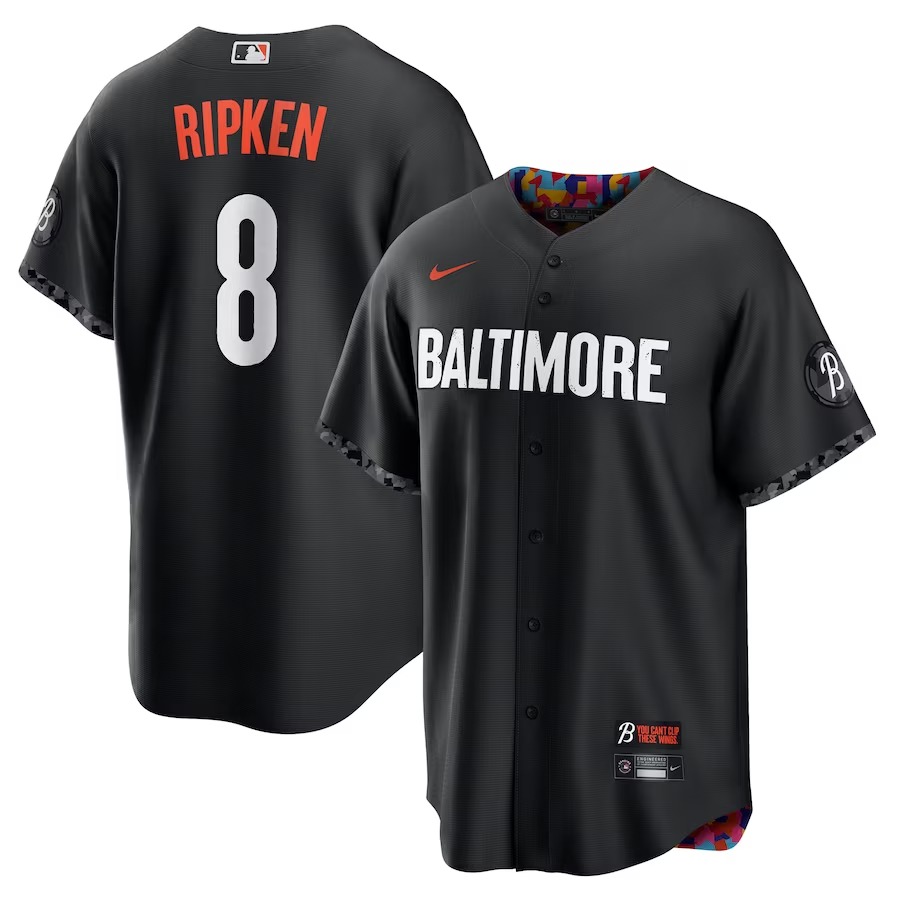 Men's Baltimore Orioles Cal Ripken Nike Black City Connect Replica Player Jersey