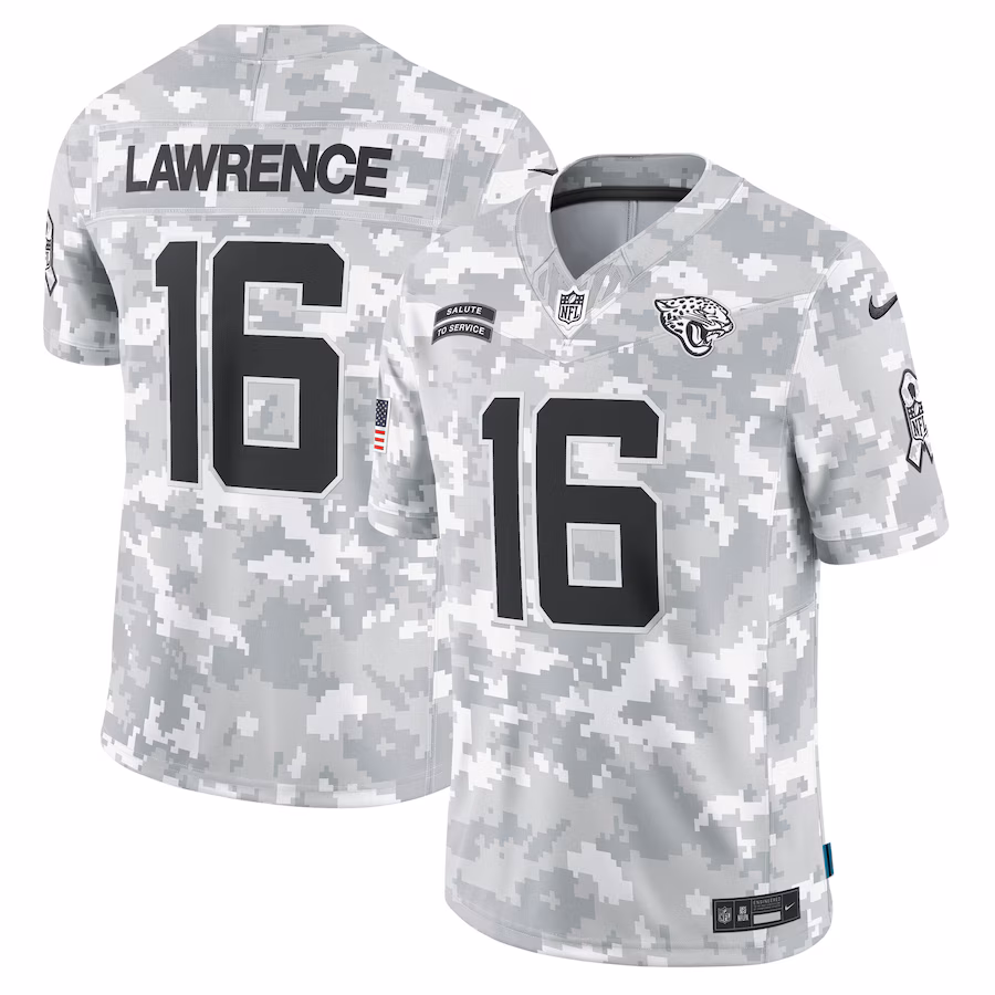 Men's Jacksonville Jaguars Trevor Lawrence Nike Arctic Camo 2024 Salute to Service Limited Jersey