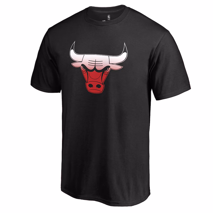 Men's Chicago Bulls Black Gradient Logo T-Shirt