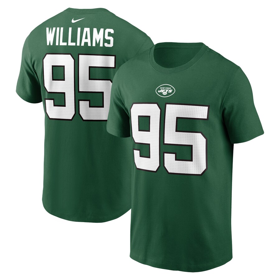 Men's New York Jets Quinnen Williams Nike Green Player Name & Number T-Shirt