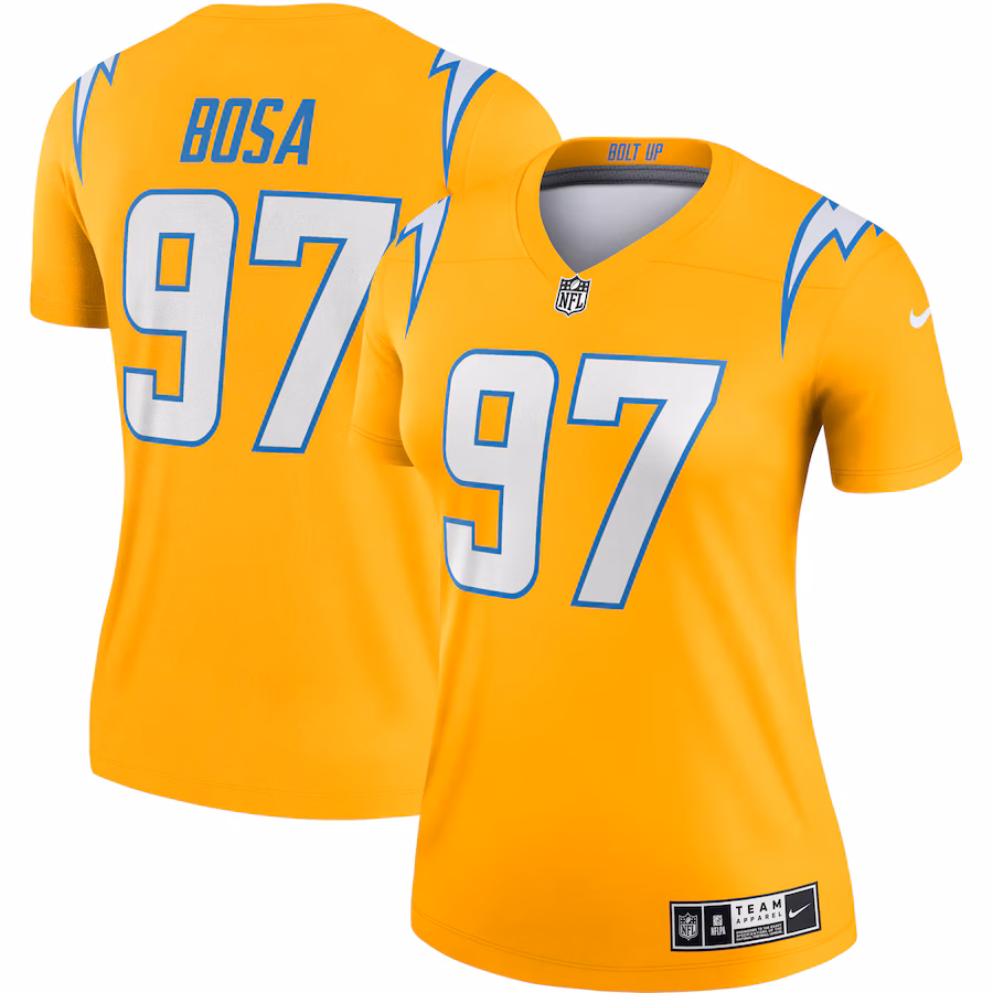 Women's Los Angeles Chargers Joey Bosa Nike Gold Inverted Legend Jersey
