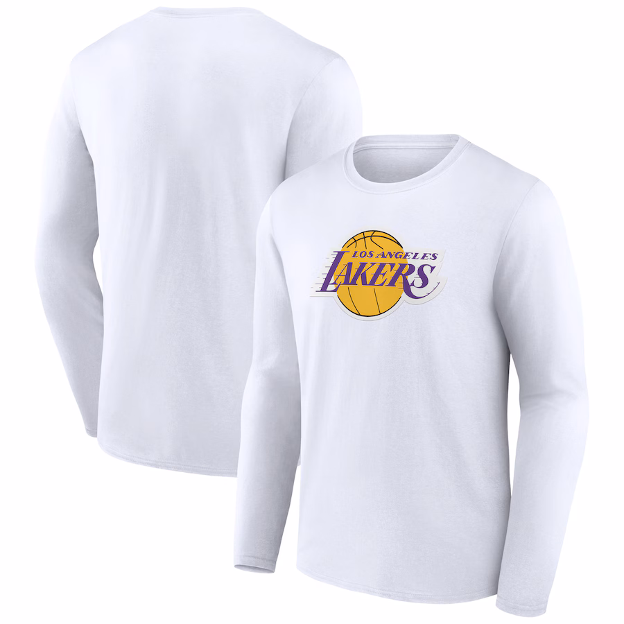 Men's Los Angeles Lakers White Alternate Logo Long Sleeve T-Shirt