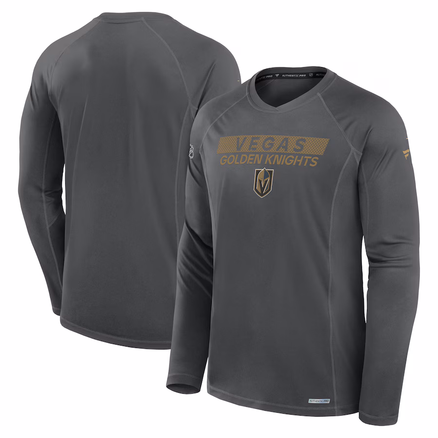 Men's Vegas Golden Knights Fanatics Gray Authentic Pro Rink Tech Long Sleeve T-Shirt
