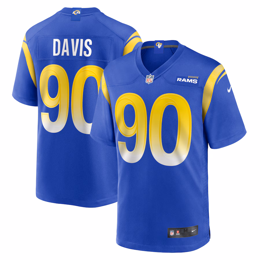 Men's Los Angeles Rams Tyler Davis Nike  Royal Team Game Jersey