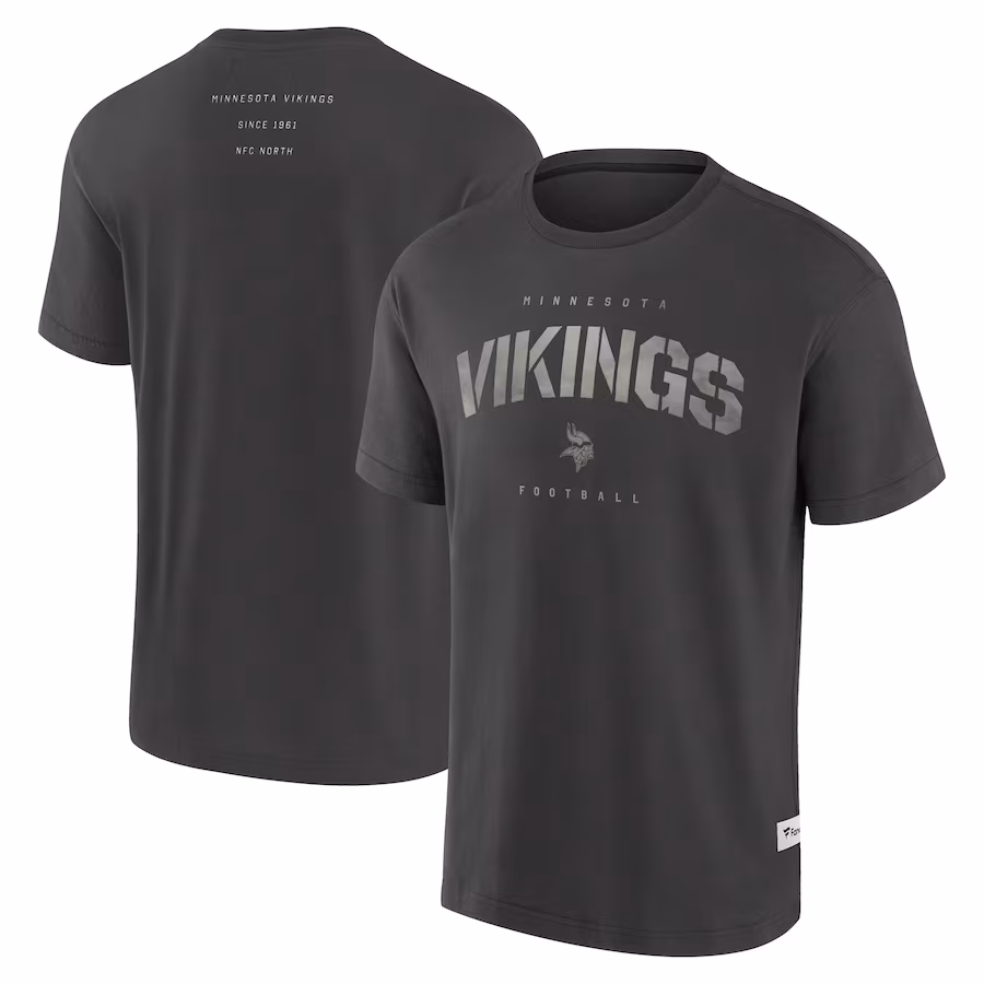Men's Minnesota Vikings Fanatics Charcoal Elements Weathered Tonal Future Ground T-Shirt