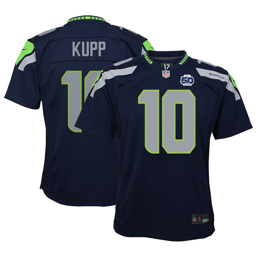 Youth Seattle Seahawks Cooper Kupp Nike College Navy 50th Season Game Jersey