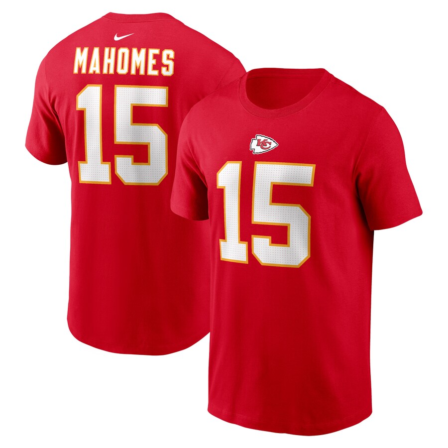 Men's Kansas City Chiefs Patrick Mahomes Nike Red Player Name & Number T-Shirt