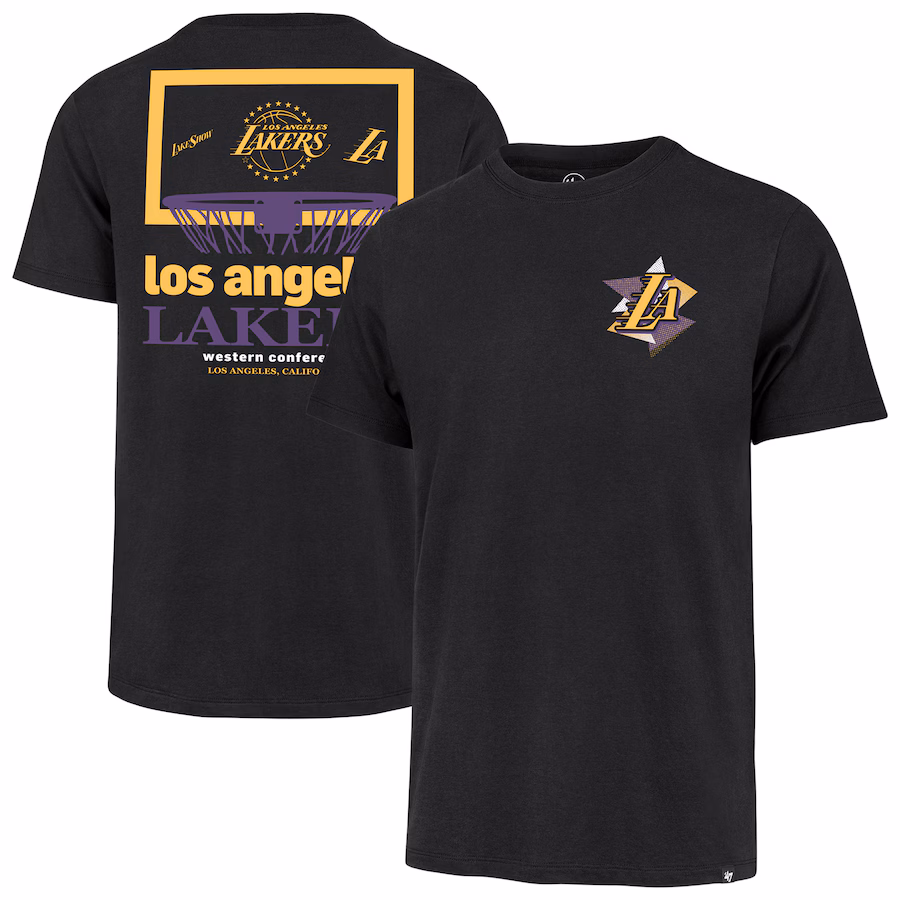 Men's Los Angeles Lakers  '47 Black City Edition Backboard Franklin T-Shirt