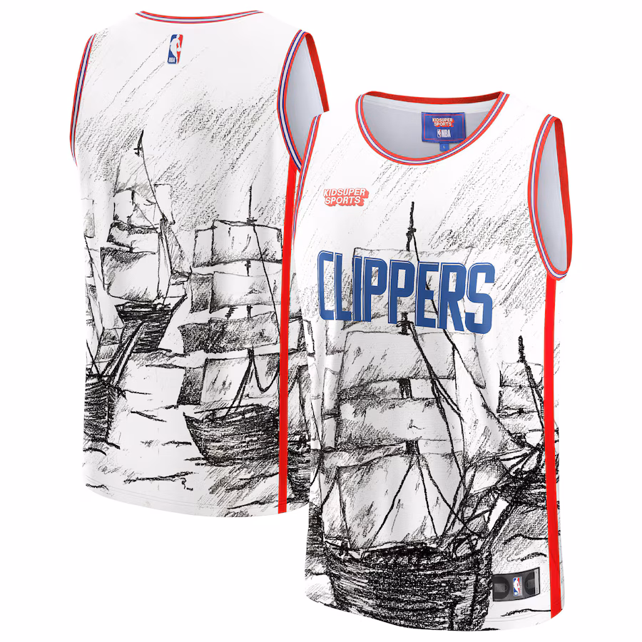 Unisex LA Clippers NBA & KidSuper Studios by Fanatics Gray Hometown Jersey