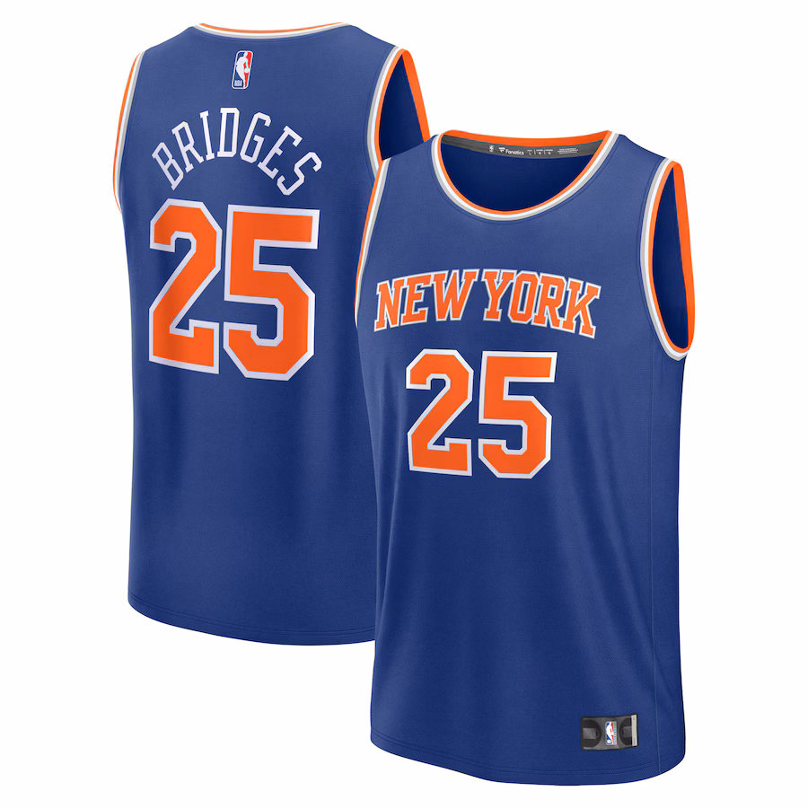 Men's New York Knicks Mikal Bridges Fanatics Blue Fast Break Replica Player Jersey - Icon Edition