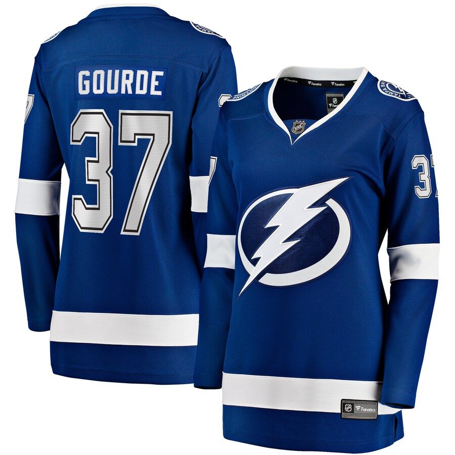 Women's Tampa Bay Lightning Yanni Gourde Fanatics Blue Home Breakaway Player Jersey