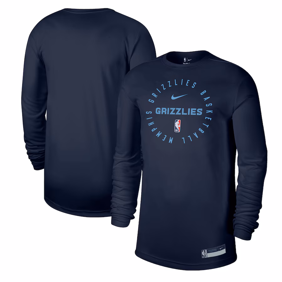 Men's Memphis Grizzlies Nike Navy 2024/25 Legend On-Court Practice Long Sleeve T-Shirt