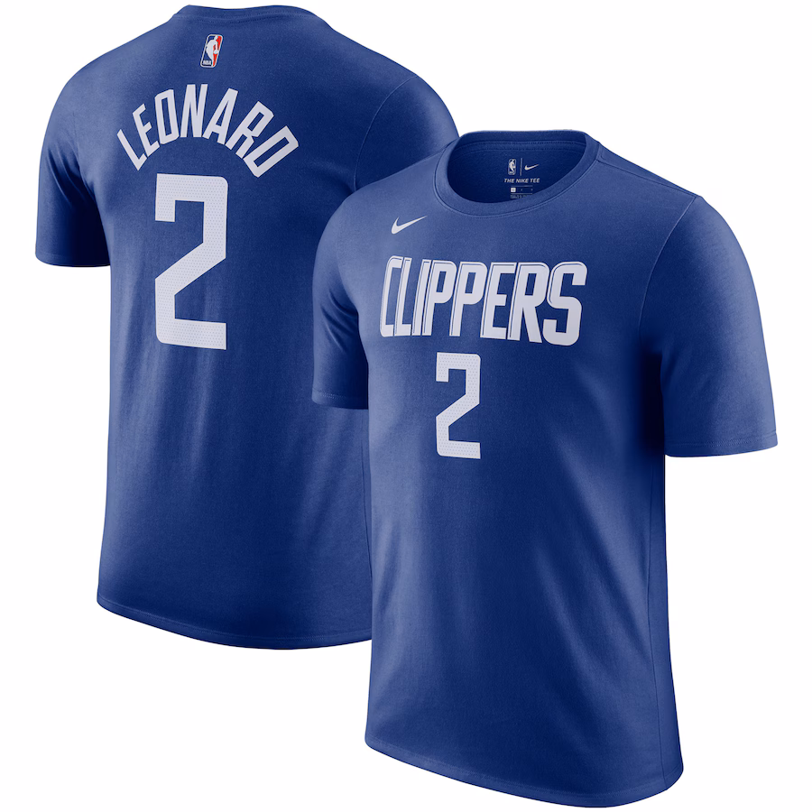 Men's LA Clippers Kawhi Leonard Nike Royal Name & Number T-Shirt
