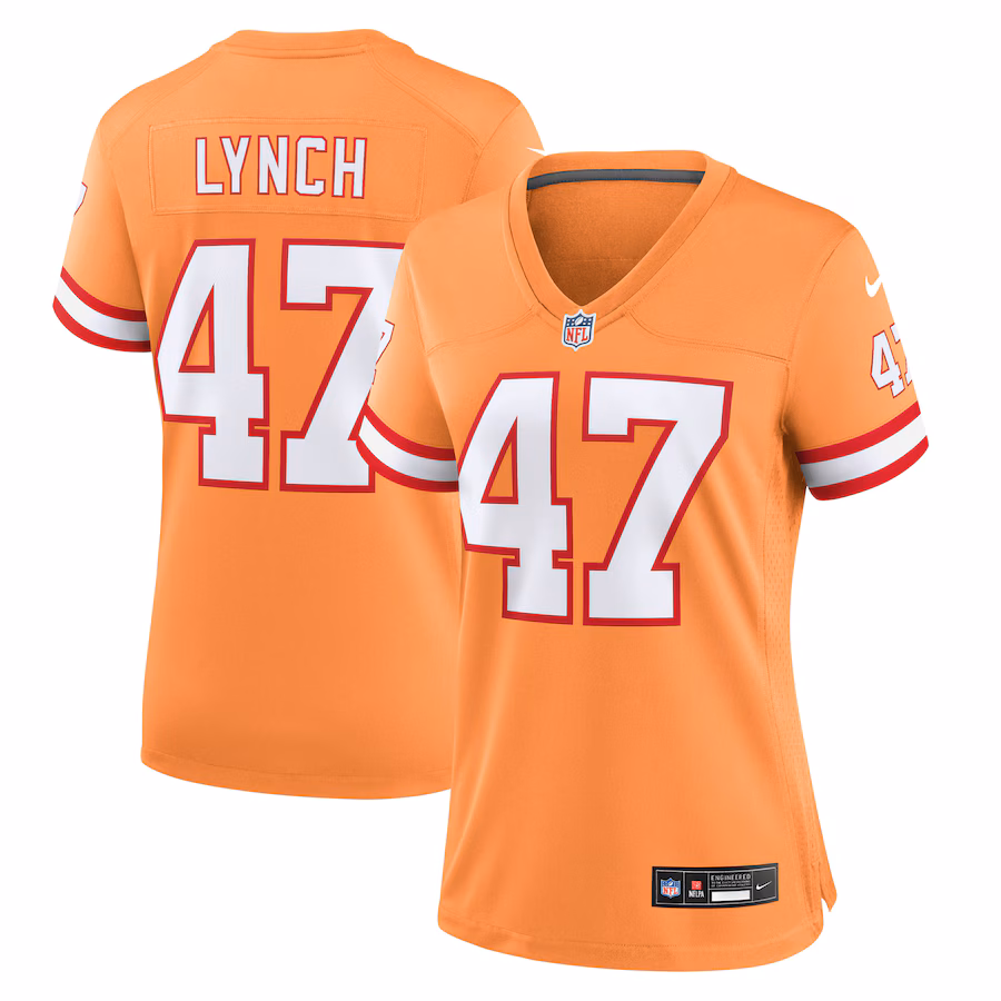 Women's Tampa Bay Buccaneers John Lynch Nike Orange Throwback Game Jersey