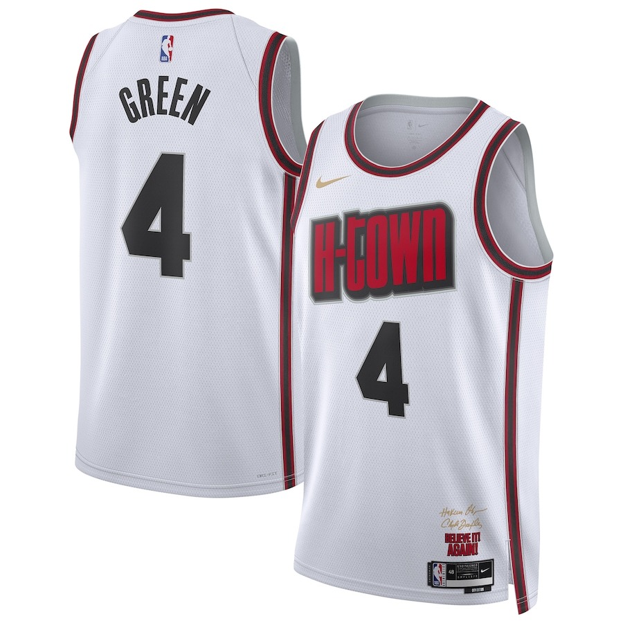 Unisex Houston Rockets Jalen Green Nike White 2024/25 Swingman Player Jersey - City Edition