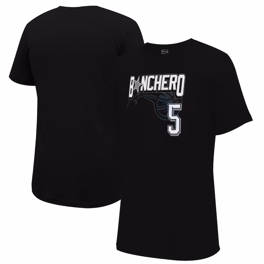 Unisex Orlando Magic Paolo Banchero Stadium Essentials Black 2023/24 City Edition Player Graphic T-Shirt
