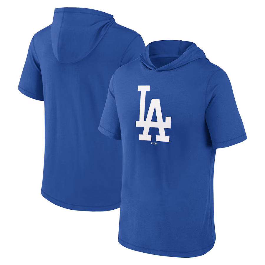 Men's Los Angeles Dodgers Fanatics Royal Short Sleeve Hoodie T-Shirt