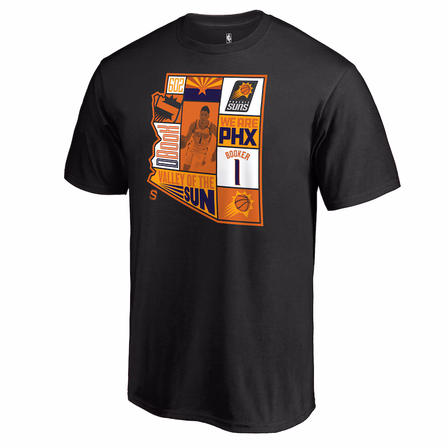 Men's Phoenix Suns Devin Booker Black Player State T-Shirt