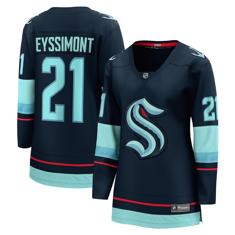 Women's Seattle Kraken Michael Eyssimont Fanatics Deep Sea Blue Home Breakaway Player Jersey