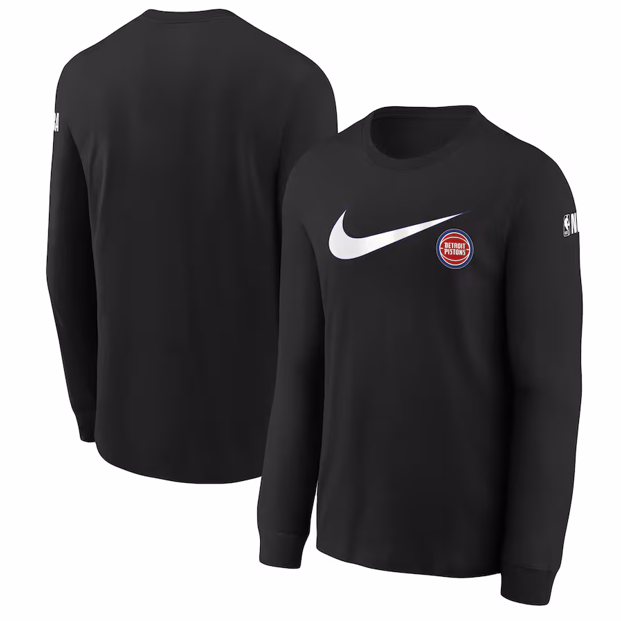 Youth Detroit Pistons Nike Black Swoosh Long Sleeve T-Shirt