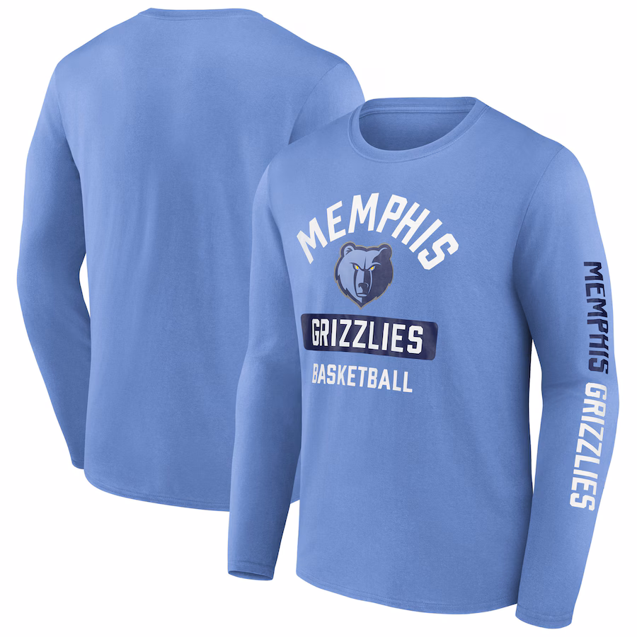 Men's Memphis Grizzlies  Fanatics Light Blue Long Sleeve T-Shirt