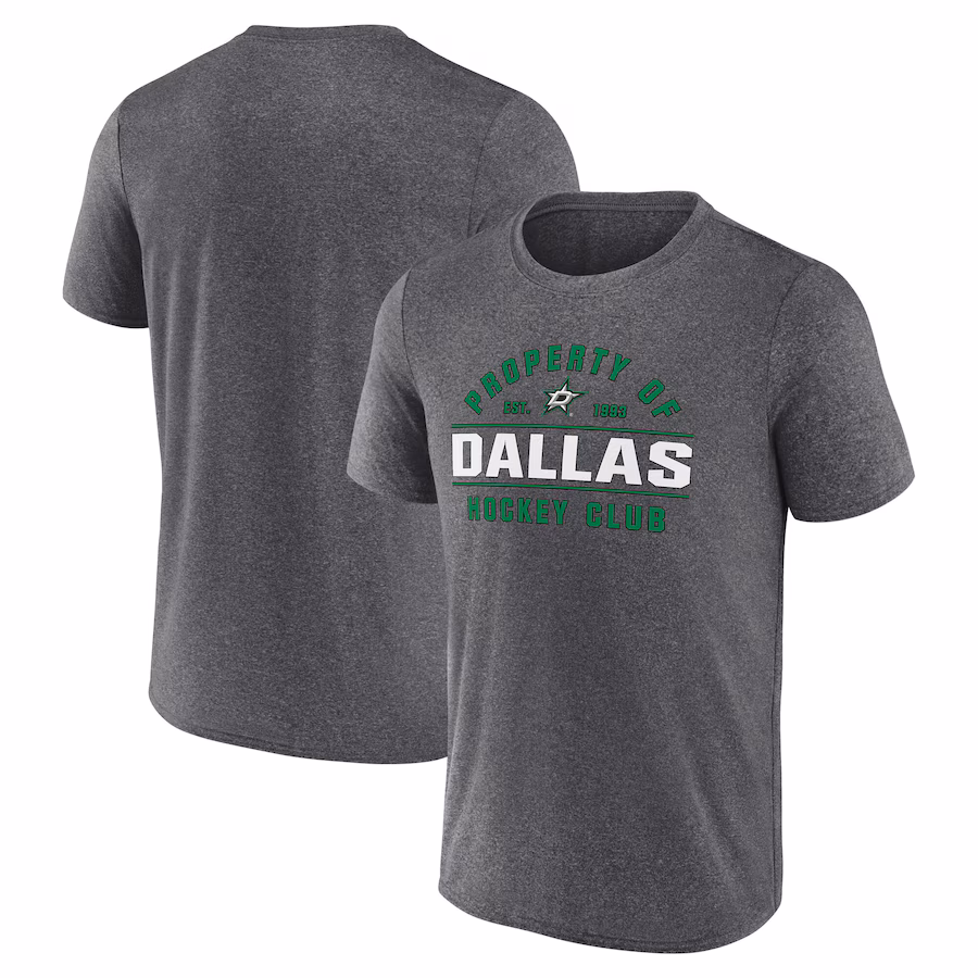 Men's Dallas Stars Fanatics Heather Charcoal Property Of T-Shirt