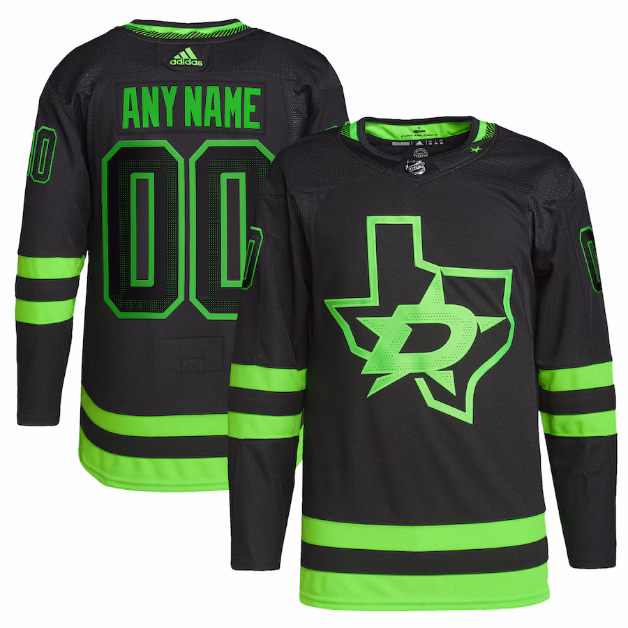 Men's Dallas Stars adidas Black Alternate Primegreen Authentic Custom Jersey