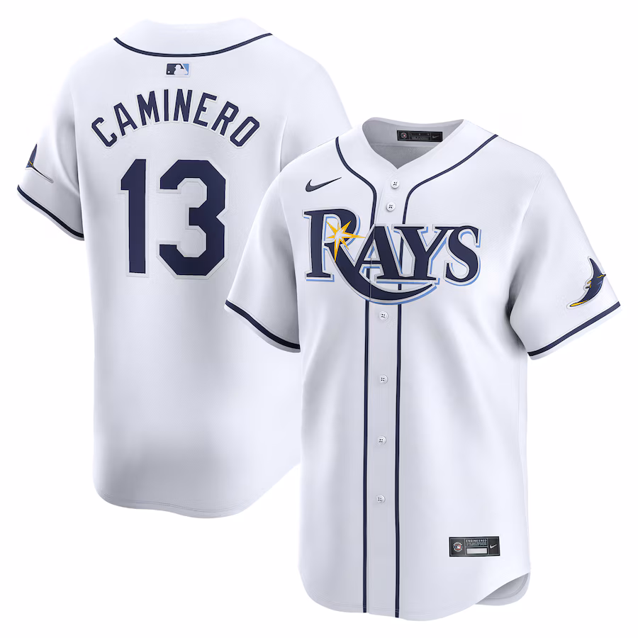 Youth Tampa Bay Rays Junior Caminero Nike White Home Limited Player Jersey