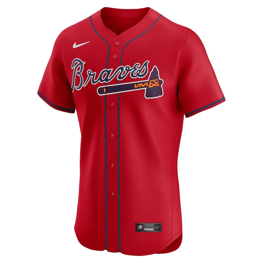 Men's Atlanta Braves Ronald Acuña Jr. Nike Red Alternate Elite Player Jersey
