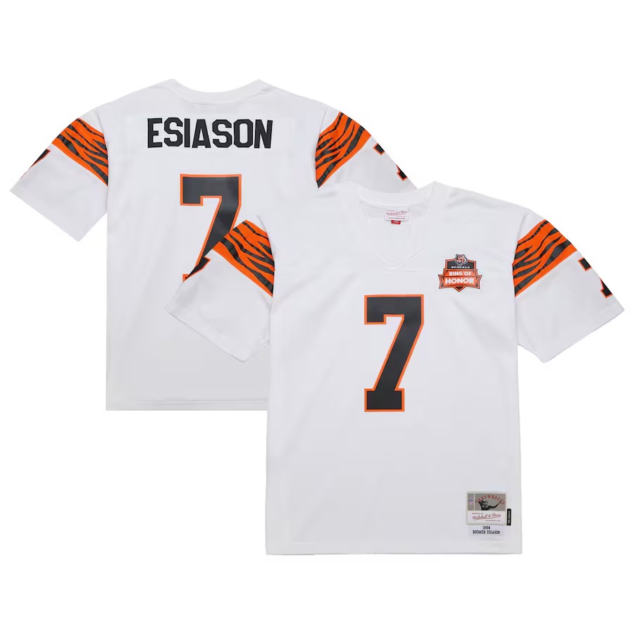 Men's Cincinnati Bengals Boomer Esiason Mitchell & Ness White 1984 Legacy Replica Jersey