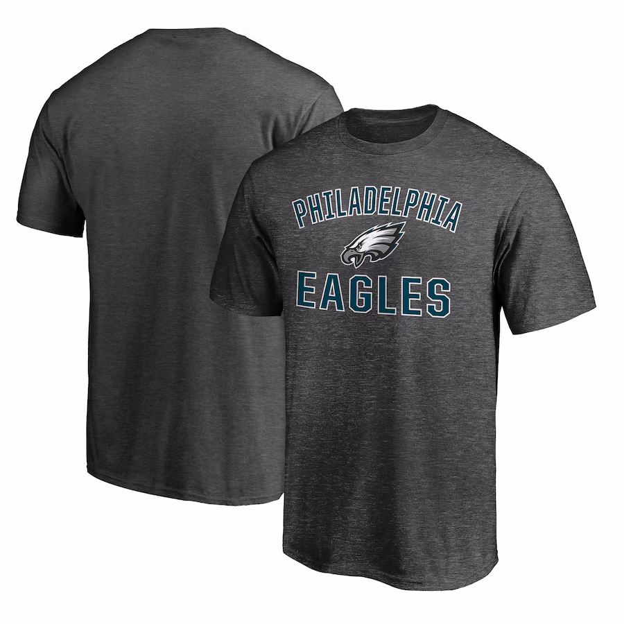 Men's Philadelphia Eagles Fanatics Heather Charcoal Victory Arch T-Shirt