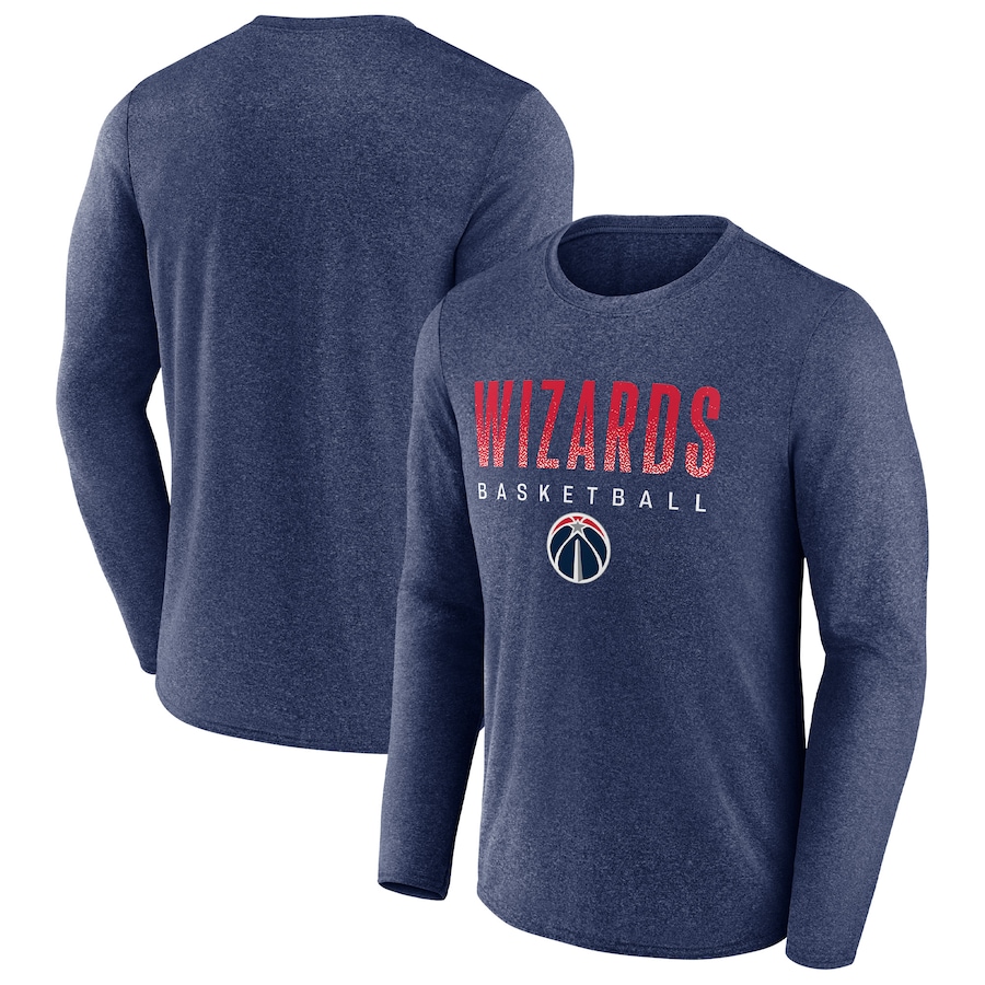 Men's Washington Wizards Fanatics Heathered Navy Where Legends Play Iconic Practice Long Sleeve T-Shirt