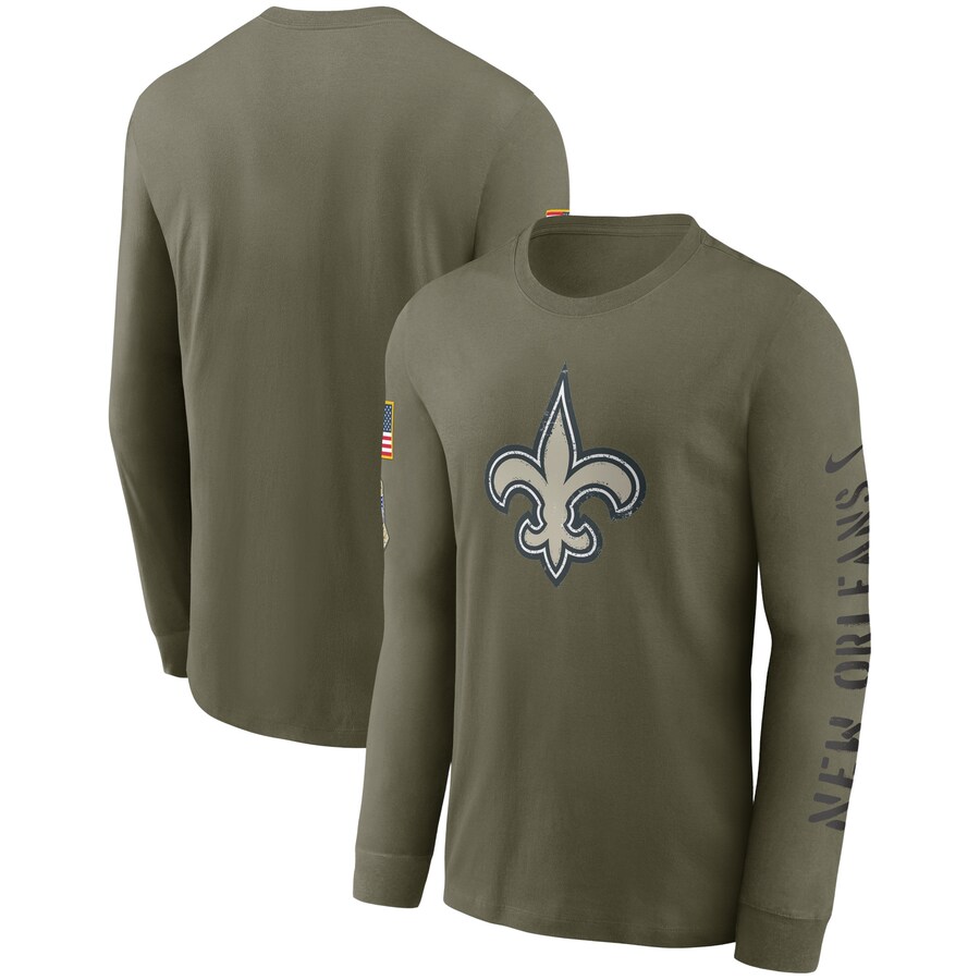 Men's New Orleans Saints Nike Olive Salute To Service Long Sleeve T-Shirt