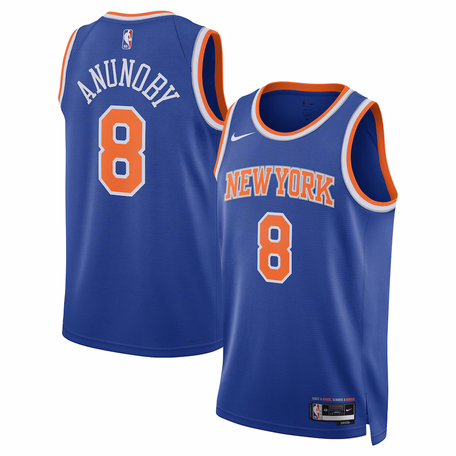 Unisex New York Knicks OG Anunoby Nike Blue Swingman Jersey - Icon Edition