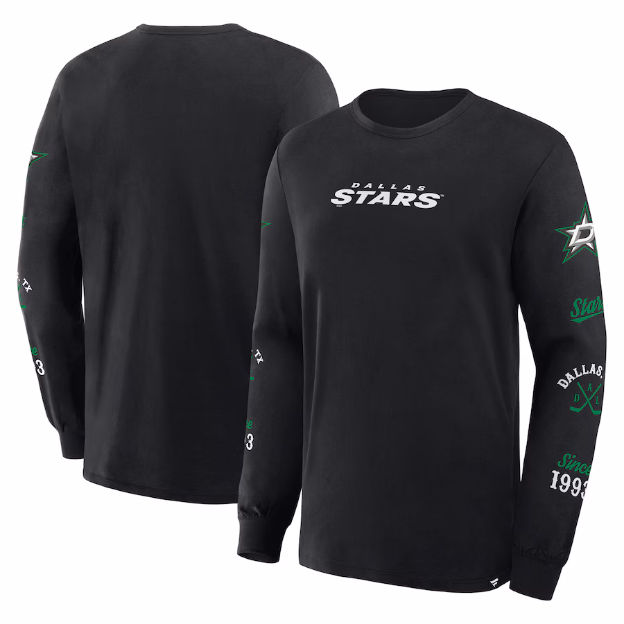 Men's Dallas Stars Fanatics Black Boxed In Legacy Long Sleeve T-Shirt