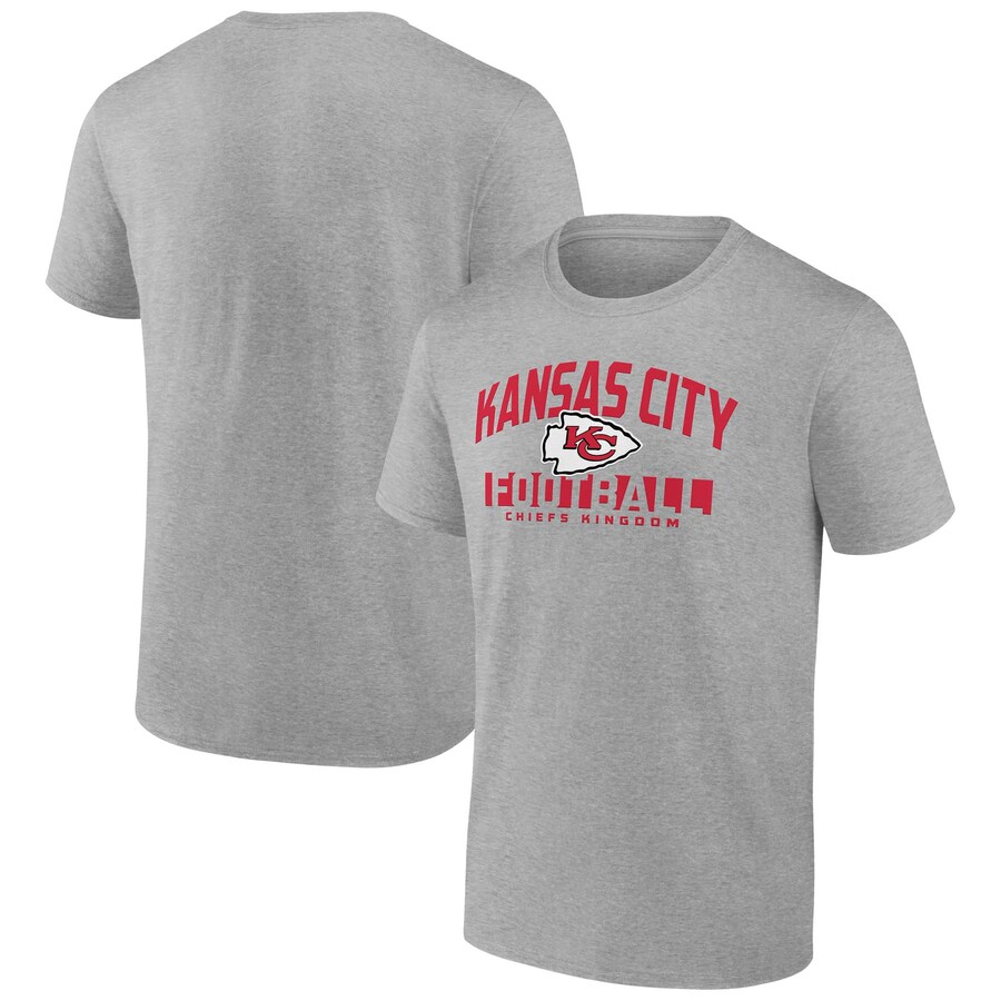 Men's Kansas City Chiefs Fanatics Heather Gray Screen Blocking T-Shirt