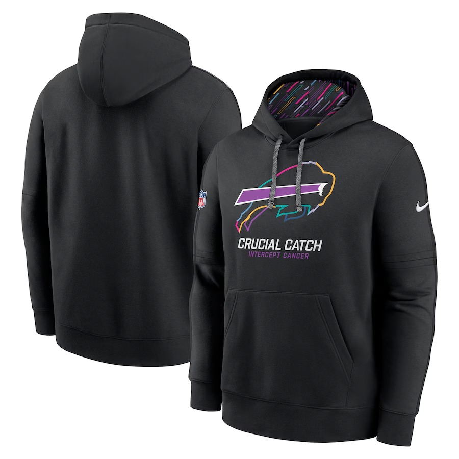 Men's Buffalo Bills Nike Black 2024 NFL Crucial Catch Club Pullover Hoodie